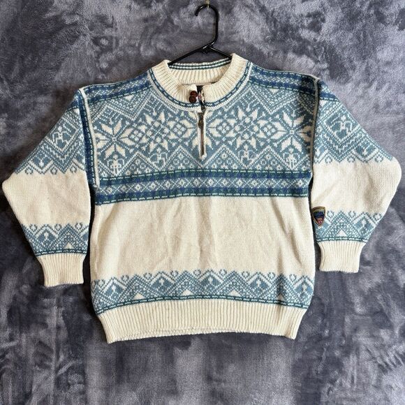 Vintage Dale Of Norway Thunder Bay 1995 1/4 Zip Pullover Sweater Size Small - Picture 1 of 7